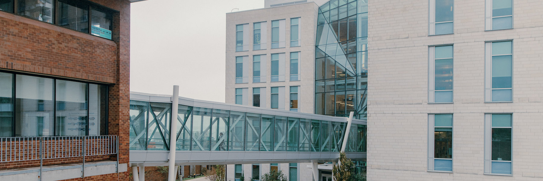 Bridge connecting academic buildings