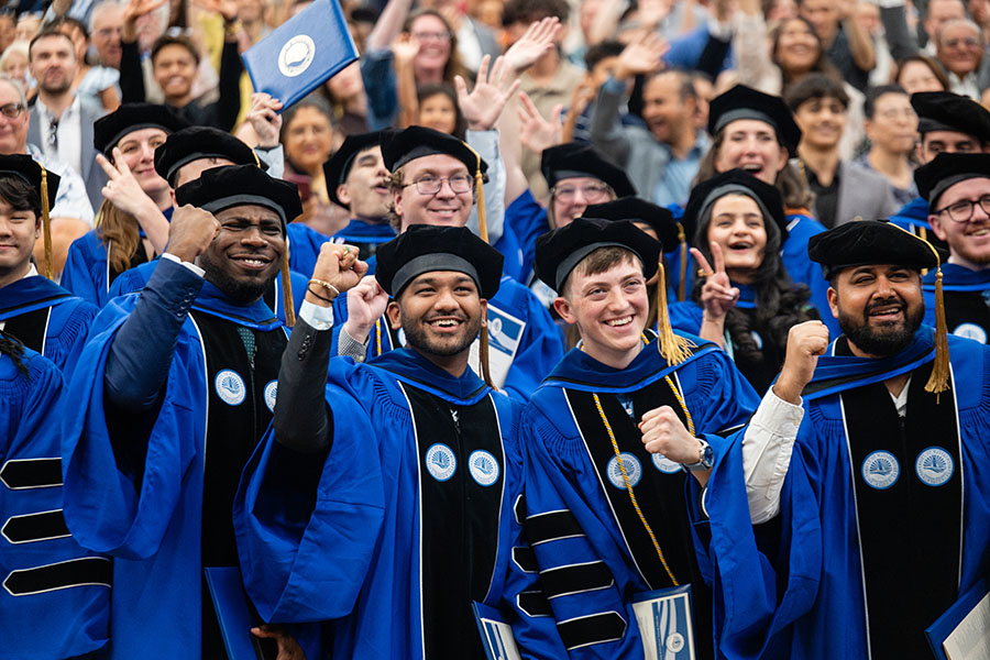 Students celebrate at the 2026 Doctoral Hooding ceremony