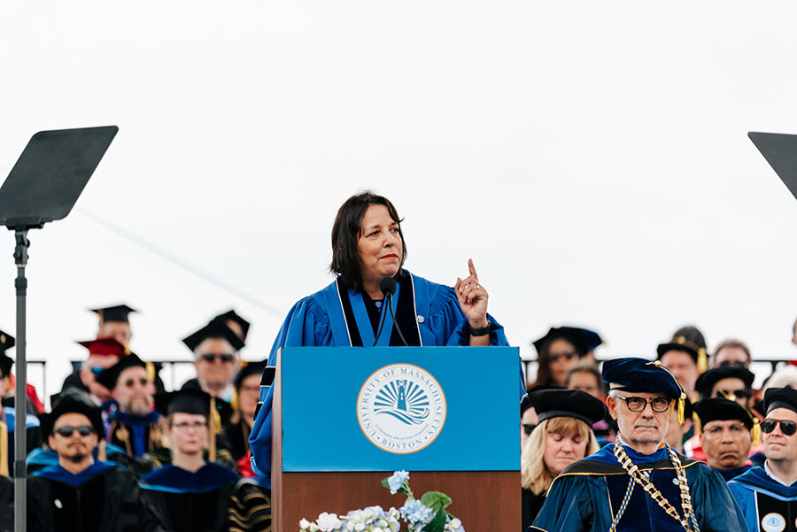 Lt. Governor Kim Driscoll speaks at commencement.